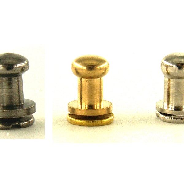 6mm Knopfnieten Beiltaschenknopf Patronentaschenverschluß / Metall in 3 Farben für Taschen, Lederriemen, Halsbänder, Messerscheiden, Holster