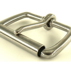 45 mm stainless steel belt buckle roller buckle // stainless steel roller buckle for leather belts // gift for him // also for straps and carrying straps image 1