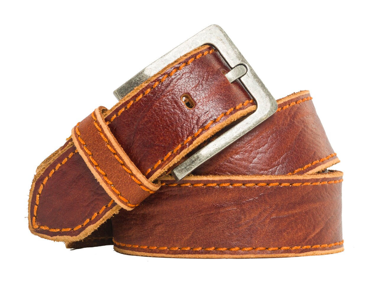 Cowhide Belt 100% Full Beef Leather Buckle