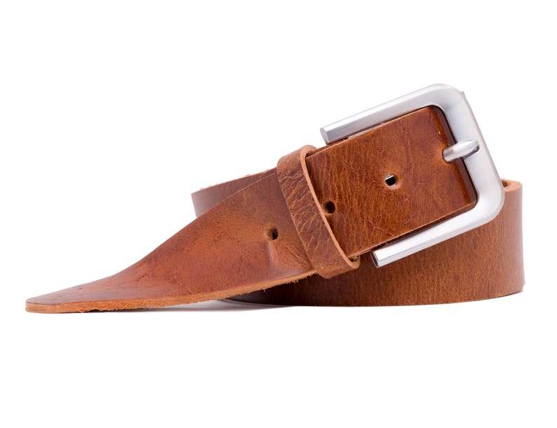 Cowhide Belt 100% Full Beef Leather Buckle image 1