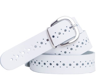 Leather belt 3cm perforated in many colors and sizes from the brand shenky