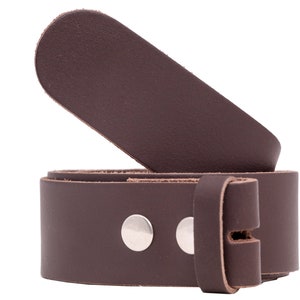 Interchangeable belt 4cm snap button belt without buckle Brown