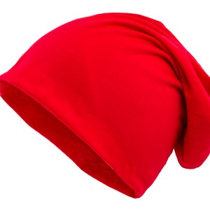 Beanies Hats Sommerbeanie Chemo Hat Long Slouch Red