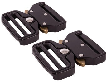 Set of 2 High-quality buckle for fabric belts and military belts with 4 cm width clasp of the brand shenky