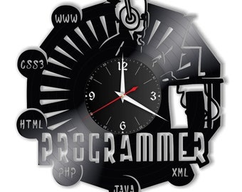 Horloge murale en vinyle rétro avec programmateur, cadeau, salon, anniversaire, fabriquée en Allemagne