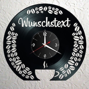 Caffè, orologio da registrazione, con nome desiderato, retrò, orologio da parete individuale, regalo, soggiorno, compleanno, Made in GERMANY