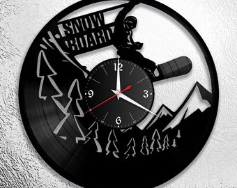 Snowboard Schallplattenuhr Vinyl Retro WanduhrIndividuell, Geschenk, Wohnzimmer, Geburtstag, made in GERMANY