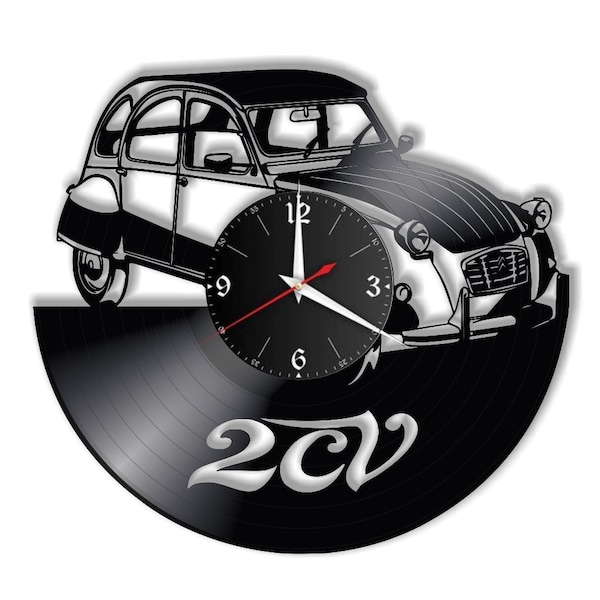 Horloge disque vintage 2CV, vinyle, rétro, horloge murale, individuel, cadeau, salon, anniversaire, made in GERMANY