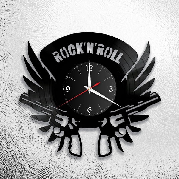 Rock n’ Roll Schallplattenuhr Vinyl Retro WanduhrIndividuell, Geschenk, Wohnzimmer, Geburtstag, made in GERMANY