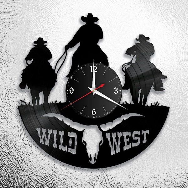 Wild West Schallplattenuhr Vinyl Retro WanduhrIndividuell, Geschenk, Wohnzimmer, Geburtstag, made in GERMANY