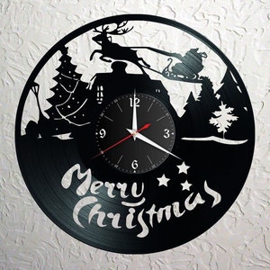 Christmas Record Clock Vinyl Retro Wall ClockIndividual, Gift, Living Room, Birthday, made in GERMANY