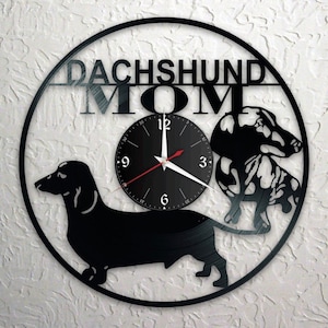 Dachshund record clock, vinyl, retro, wall clock, individual, gift, living room, birthday, made in GERMANY