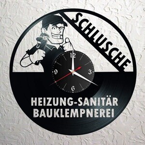 Craftsman record clock, vinyl, retro, wall clock with desired name, gift, living room, birthday, Made in GERMANY