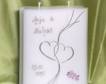 Wedding candle - incl. caption with name and date !