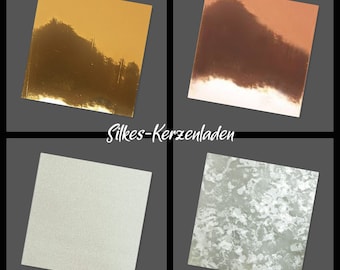 Decorative wax sheets / wax plates; 20 x 10 cm; Gold / Silver / Copper !!