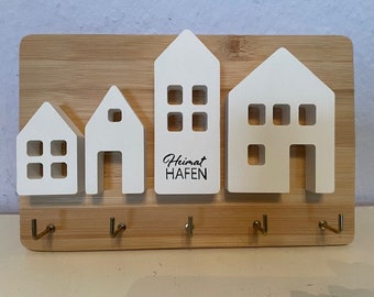 Schlüsselbrett / Haken / Häuser / Heimathafen / Schlüsselbord / Keyholder / Schlüsselhaken