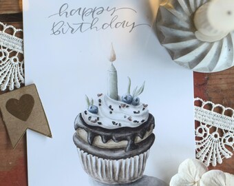 Happy Birthday - Muffin Cupcake Donut