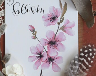 Just bloom - Kirschblüten Postkarte