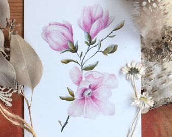 hello spring - Magnolien Postkarte