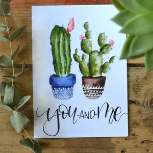 Kaktus A6 Postkarte Lettering Geschenk Love