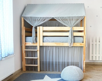 Zwischengeschoss Bett - 70 cm, Etagenbett, Hochbett / Etagenbett ALLE Größen, Kinderbett, Mezzanine bett, Hausbett