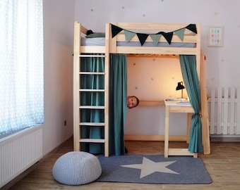 Mousseline gordijnen voor huisbedden, bedhemel, bedgordijn, Kura, bedgordijnen, Montessori-bedhemel in boho-stijl, bedhemel