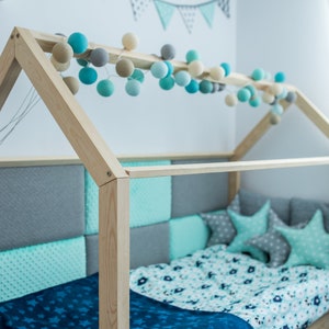 Children's bed, house bed, Montessori bed 100 x 200 cm image 3