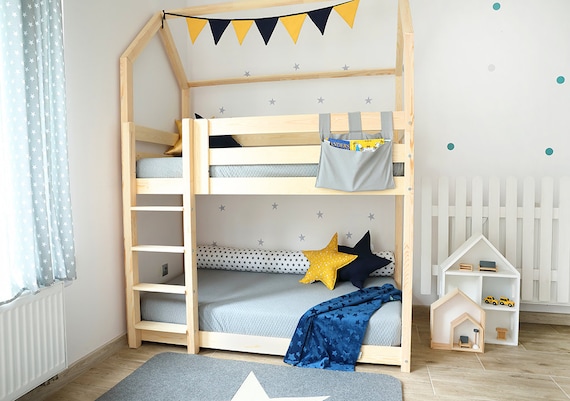 presumir Crítica Puntuación Literas para niños cama de casa Montessori cama sólida hecha - Etsy México