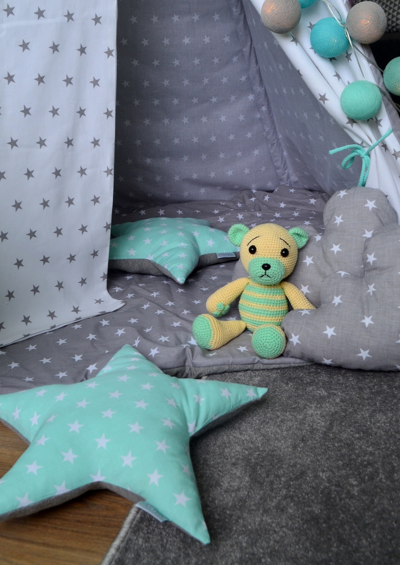 ТипиПалаткаВигвам Grey Stars 100 x 100 см 3 - изображение 