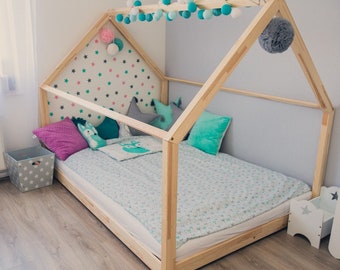 Children's bed, house bed, Montessori bed 160 x 200 cm