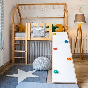 Bed with climbing wall ALL sizes, children's bed, loft bed