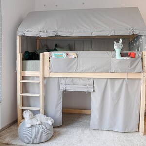 Mezzanine bed 100 cm, loft bed, mezzanine / bunk bed ALL sizes color / bed in 5 colors, white, gray, black, mint, pink image 7