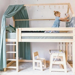 Tussenbed, hoogte 130 cm, stapelbed, hoogslaper/stapelbed, ALLE maten: 80x160, 80x180, 90x190, 90x200, 90x180