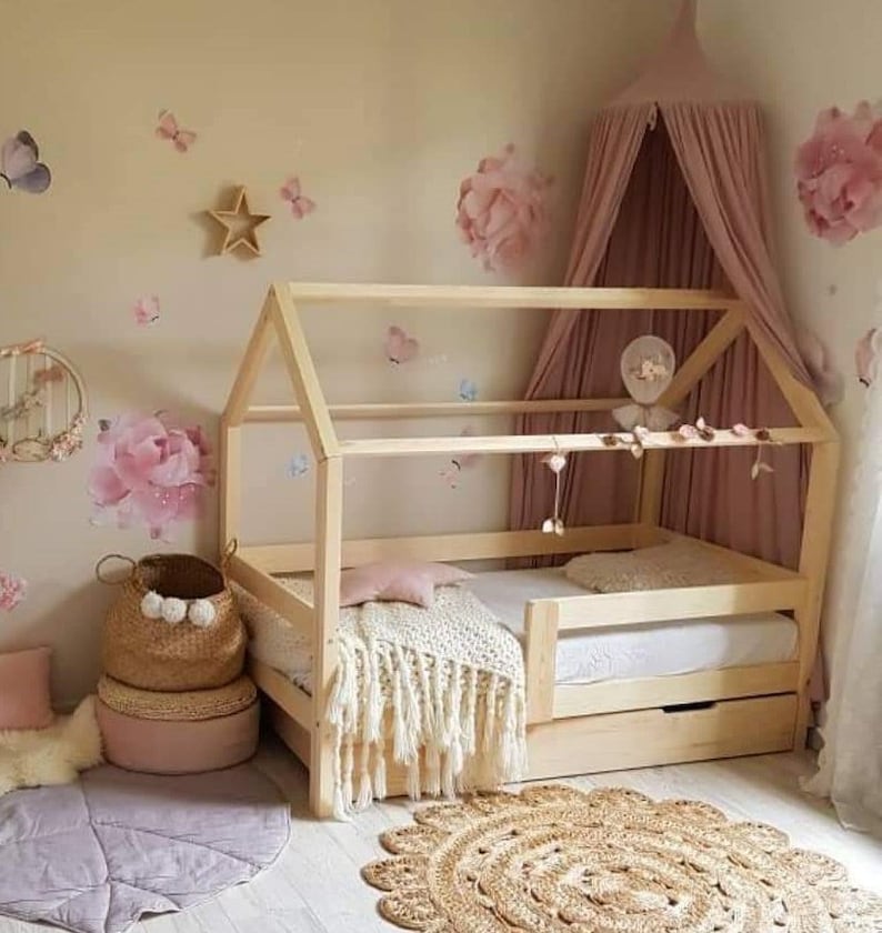 Children's bed, house bed, Montessori bed 100 x 200 cm image 6