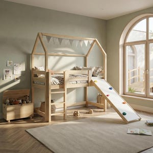 Bed with climbing wall, ALL sizes, children's bed, bunk bed