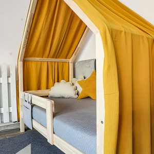 Muslin gordijnen voor huisbed, hemelbed, bedgordijn, kura, bedgordijnen