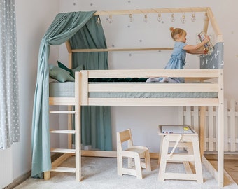 Mezzanine bed -100 cm, bunk bed, mezzanine, loft bed / bunk bed ALL sizes, 80x160, 80x180, 90x190, 90x200, 90x180