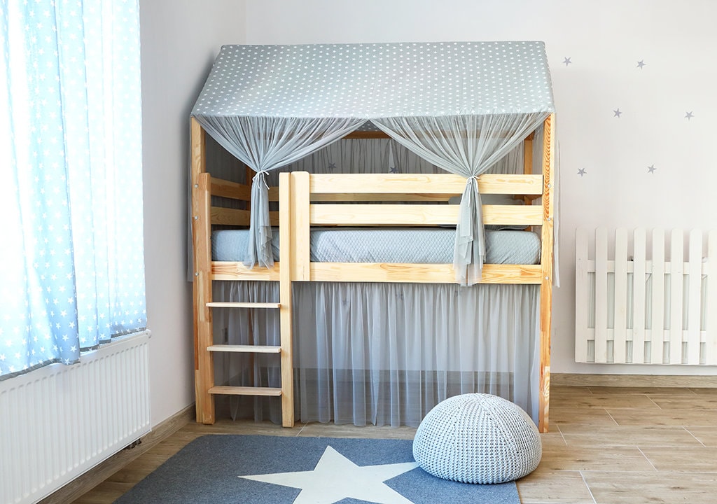 YJZQ Bettvorhang, Hochbett, Dekoration für Kinderzimmer, staubdicht,  blickdicht, für Bett, Schlafsaal, Vorhang, Schatten für Etagenbett, 1,15 m