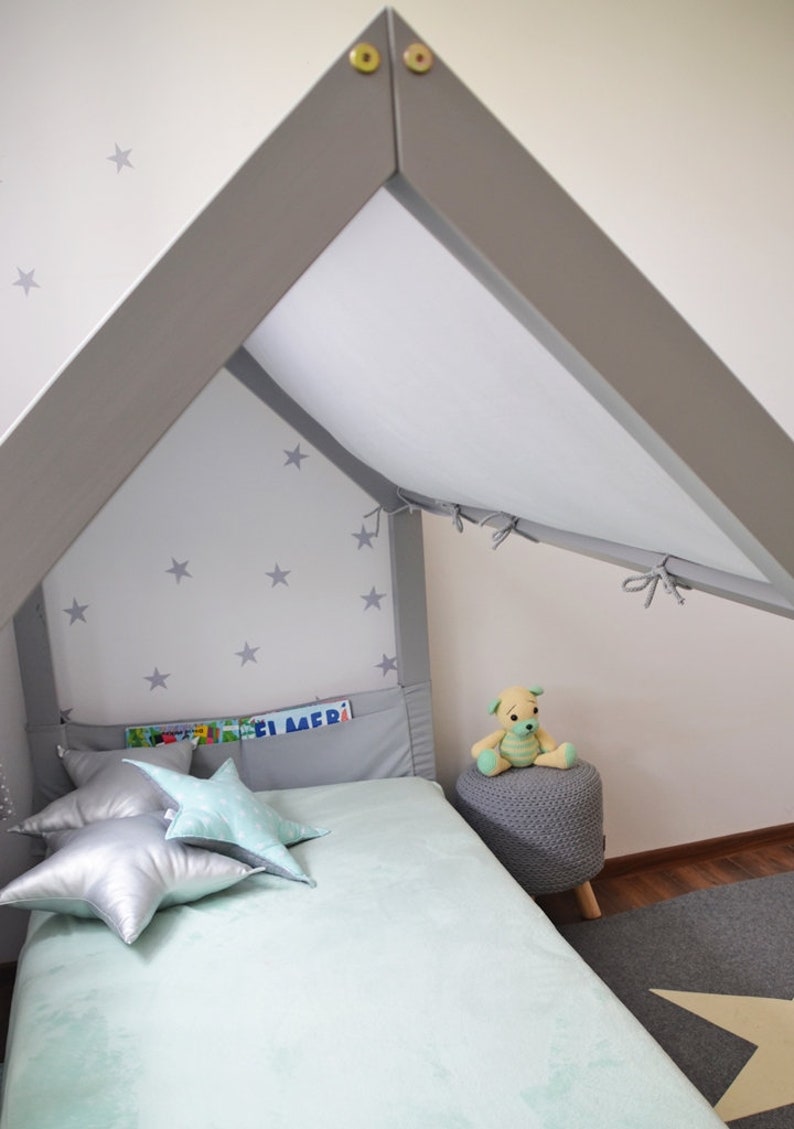 Roof to house bed tied large beds, bed canopy for Montessori bed, curtains for children's bed not Mia&Lou bed image 3