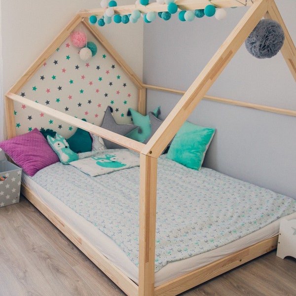 Children's bed, house bed, Montessori bed 140 x 200 cm