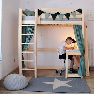 Bed with a desk, desk, different colours, mezzanine, mezzanine bed, bunk bed, loft bed ALL sizes ATENA, BED in colour