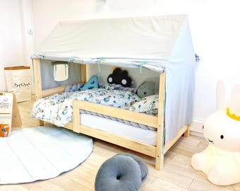House bed cover, Montessori canopy for children's bed, curtains, house bed canopy, bed canopy curtains, play tent, bed canopy, bed curtains
