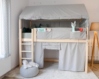 Abdeckung zum Hausbett , Betthimmel, Bettvorhang, Vorhänge, Kura, Bett Vorhänge - Mezzanine-Betten, Betten mit Rutsche