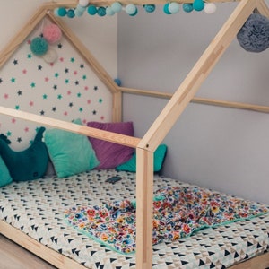 Children's bed, house bed, Montessori bed 140 x 200 cm image 4