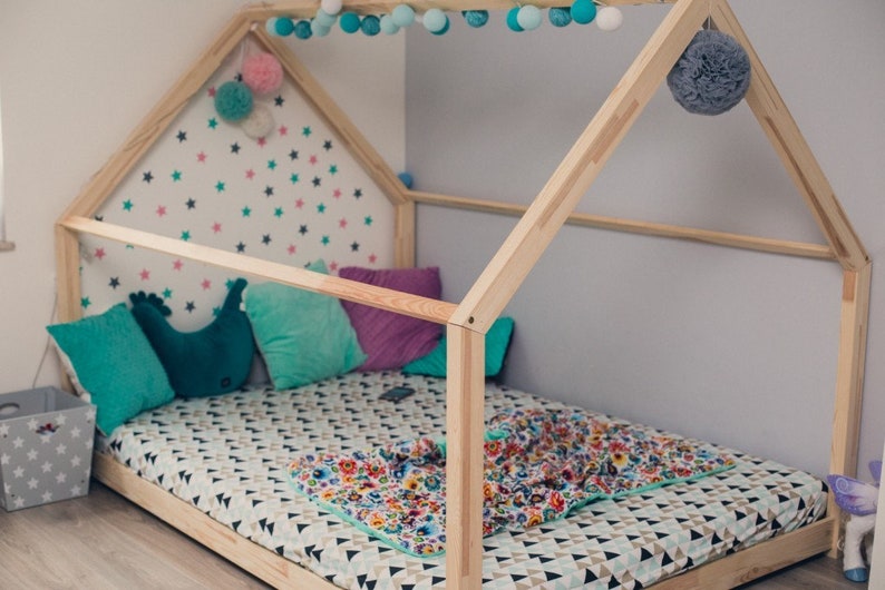 Children's bed, house bed, Montessori bed 140 x 200 cm image 4