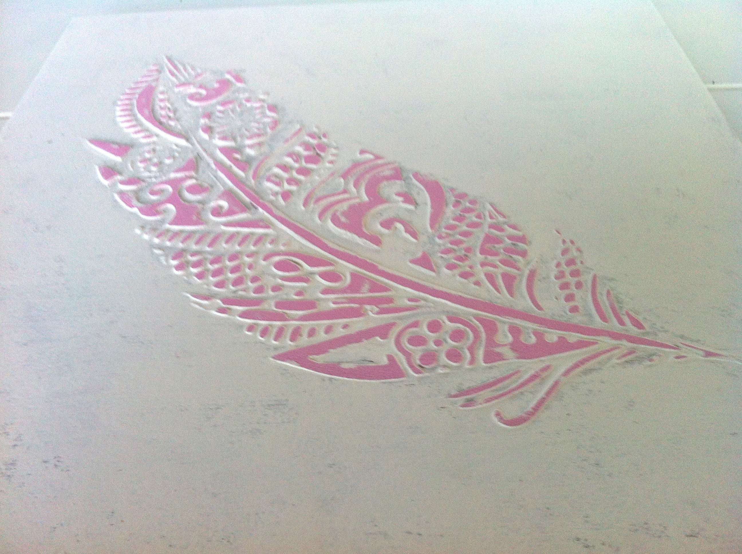 Raised Design Pink Feather Tile Wall Art/12 x 12 Etsy