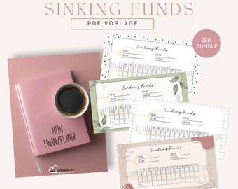 Sinking Funds - Tracker - Envelopmethode - Spaarpot - A6 Enveloppen - Digitaal - BUNDEL VAN 4