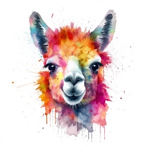 Iron-on image - Plott - Watercolor Alpaca 11 cm x 12 cm - Birthday - Gift - Baby - DIY - T-Shirt - Hoodie
