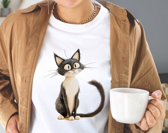 Ironing picture - Cat Blacky - 14 cm x 12 cm - Birthday - Gift - DIY - T-Shirt - Hoodie