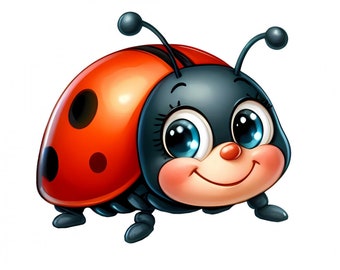 Iron-on patch - Plott - small ladybug - 7.6 cm x 6.7 cm